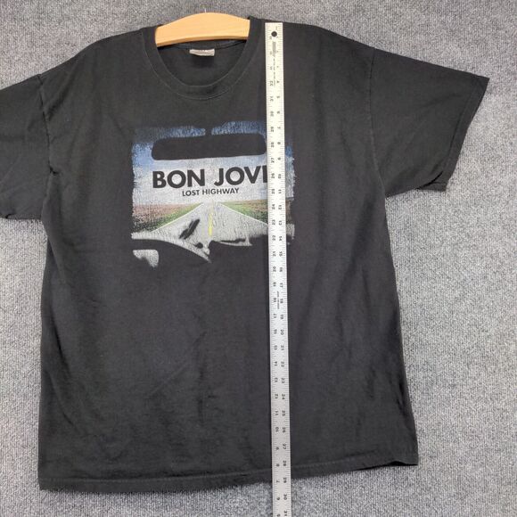 Hanes Heavyweight Men's Bon Jovi Lost Highway T-Shirt Black XL Rock Band - Picture 11 of 13